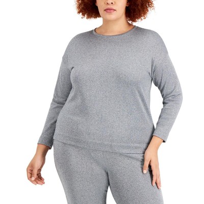 

Женский серый вязаный свитер Anne Klein с круглым вырезом цвета металлик, плюс  BHFO 6858, Grey/silver