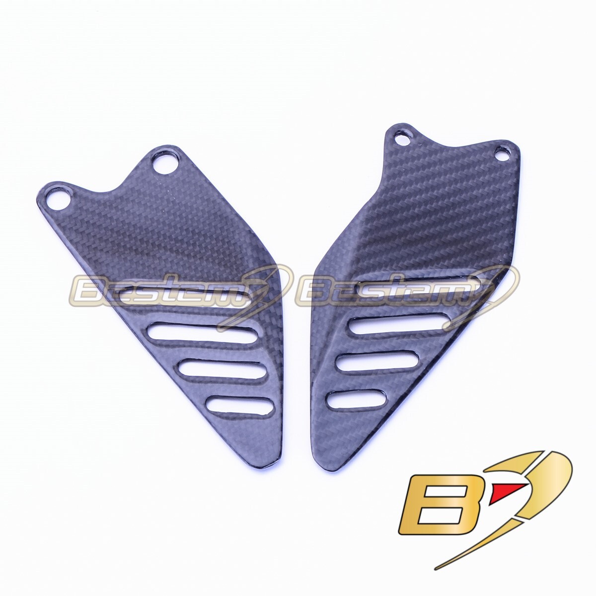 2009-2016 Ninja ZX-6R Carbon Fiber Heel Guards Twill Weave