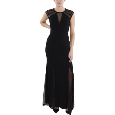 NW Nightway Womens Black Illusion Maxi Formal Evening Dress Gown 10 BHFO 0682