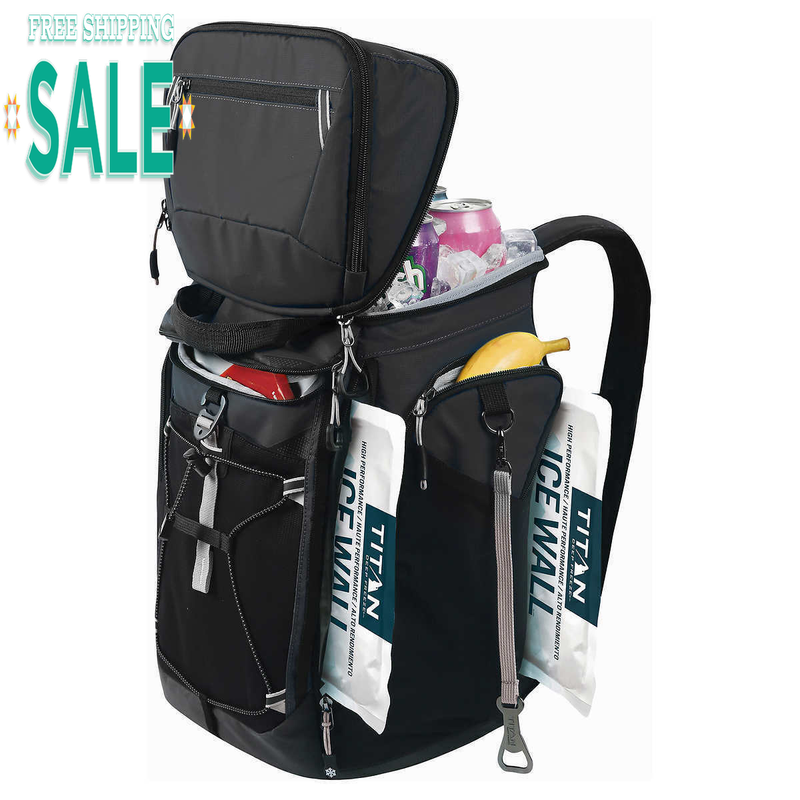 Titan Deep Freeze 26 Can Backpack Cooler Bag Insulated Leak Proof Camping Black