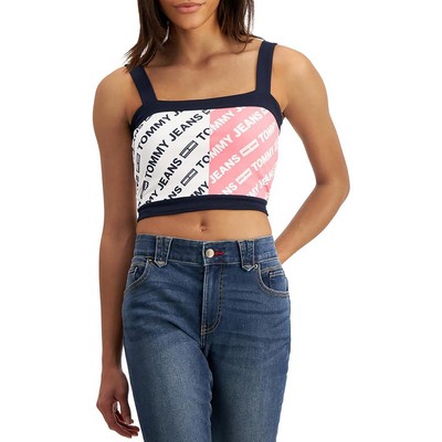 Женский укороченный топ на бретелях с логотипом Tommy Jeans темно-синего цвета XL BHFO 4566