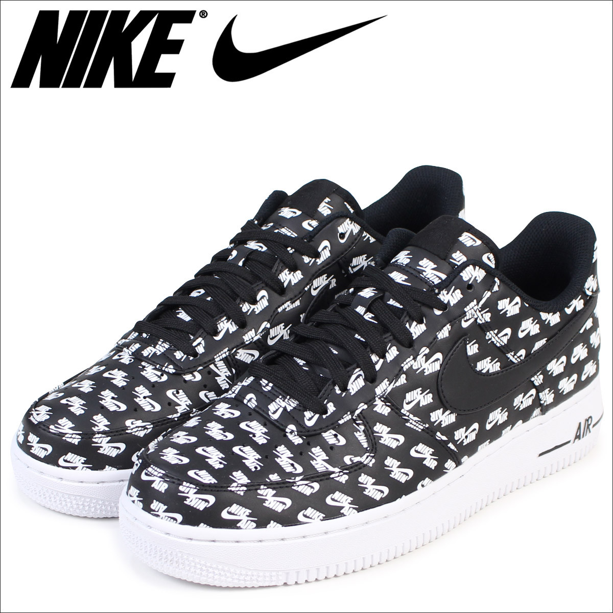 Nike Air Force 1 Low 07 QS All Over Logo Pack Black White