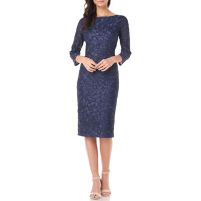 

JS Collections Женское платье-футляр с вышивкой для коктейлей и вечеринок BHFO 4961, Navy