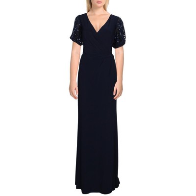 

Женское темно-синее вечернее платье Lauren Ralph Lauren с блестками  BHFO 6880, Navy