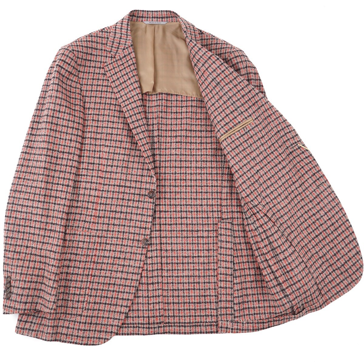 Pre-owned Canali 'kei' Slim-fit Soft Woven Flannel Wool Sport Coat 42r (eu 52) In Pink