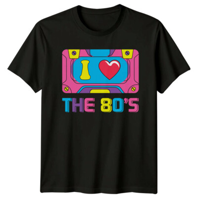 I Heart The 80's Retro Cassette T-Shirt Nostalgic Graphic Tee