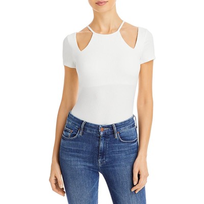 

Женское белое трикотажное боди в рубчик ASTR the Label Reedley, топ  BHFO 8347, Белый