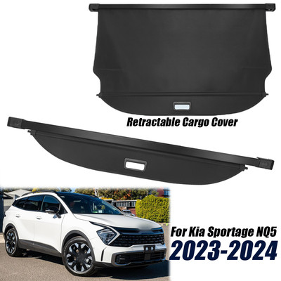 Black Trunk Retractable Cargo Cover For Kia Sportage NQ5 2023-2024