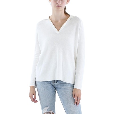 Женский льняной пуловер цвета слоновой кости Eileen Fisher, верхняя рубашка, M BHFO 7641