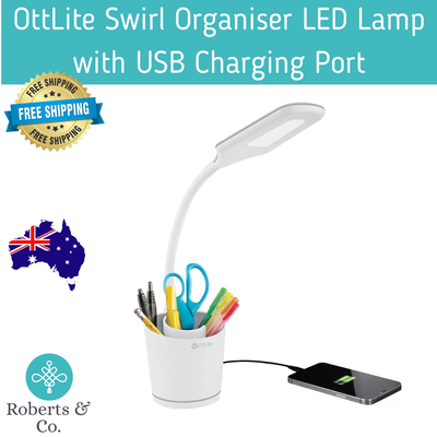 Led Desk Light Lamp OttLite Swirl Organiser LED Lamp with USB