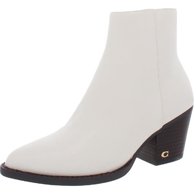 

Женские ботильоны Coach Pacey White Faux Leather Boots 6.5 Medium (B,M) BHFO 7038, Chalk