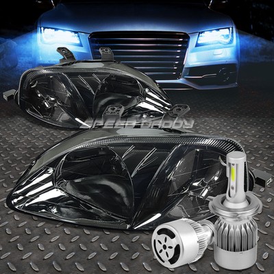 ФАРА С ЗАКОПЧЕННЫМ КОРПУСОМ + ПРОЗРАЧНЫЙ УГОЛ + БЕЛЫЙ СВЕТОДИОД H4 HID с ВЕНТИЛЯТОРОМ ДЛЯ 99-00 CIVC EJ