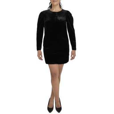 Mell??day Womens Black Velvet Short Long Sleeve Mini Dress XL BHFO 6568