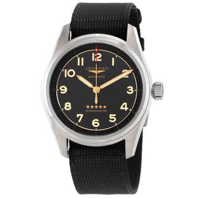 Мужские часы Longines Spirit с автоматическим черным циферблатом L3.811.1.53.2