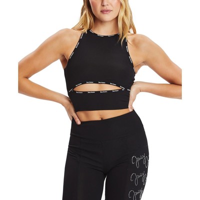 

Juicy Couture Женская черная рубашка в рубчик с бретелькой на бретельках  BHFO 4123, Liquorice