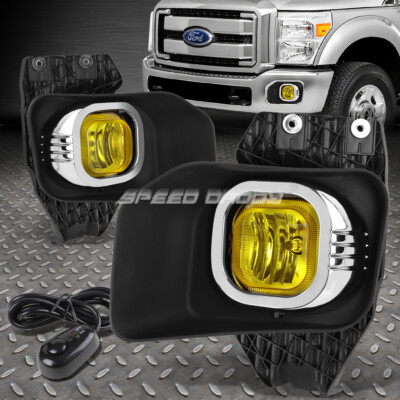 ДЛЯ 11-16 ПРОТИВОТУМАННЫХ ФАР FORD F250 F350 SUPER DUTY С ЯНТАРНЫМИ ЛИНЗАМИ с ОБОДКОМ + ПЕРЕКЛЮЧАТЕЛЬ