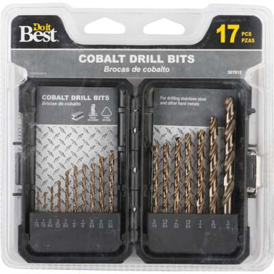 Do it Best 17-Piece Cobalt Drill Bit Set, 1/16 In. thru 3/8 In. 492281DB SIM