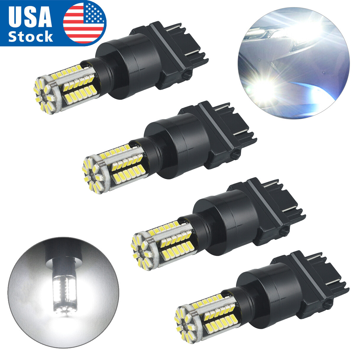 3157 LED White Backup Reverse Daytime Running Light Bulb DRL For Chevy Silverado