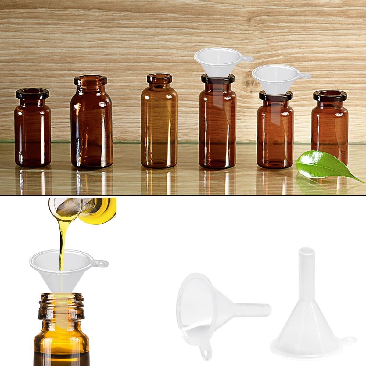 10-100PCS Small Plastic For Perfume Diffuser Bottle Mini Liquid Oil Funnels Lab