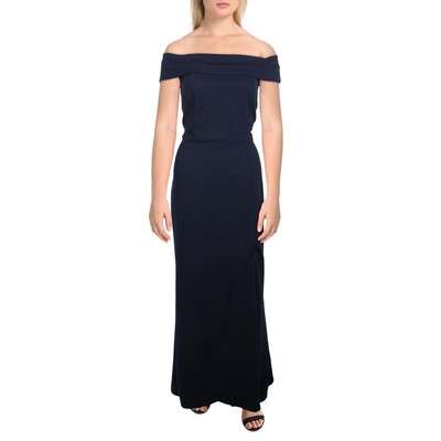 

Женское темно-синее длинное вечернее платье Marina с открытыми плечами  BHFO 2631, Navy