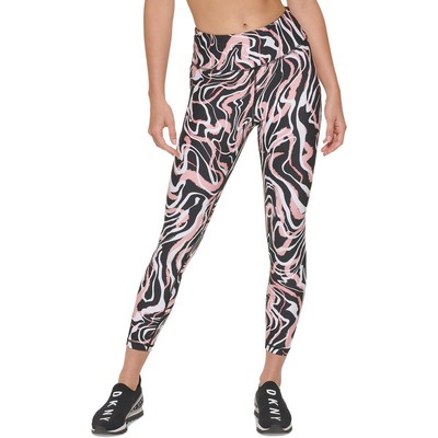 

Женские розовые спортивные леггинсы с высокой талией DKNY Sport Athletic  BHFO 8564, Multi