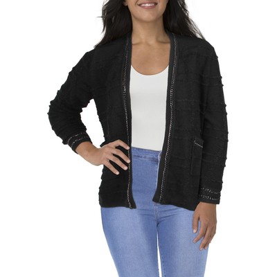 

Belldini Womens Black Applique Cardigan Sweater Jacket Plus  BHFO 9587, Черный