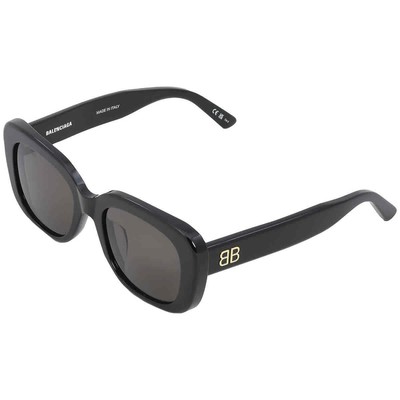 Pre-owned Balenciaga Grey Square Ladies Sunglasses Bb0295sk 001 54 Bb0295sk 001 54 In Gray