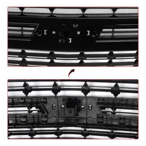 For 2019-2021 Chevy Silverado 1500 LT RST Front Bumper Grille Gloss Black Grill