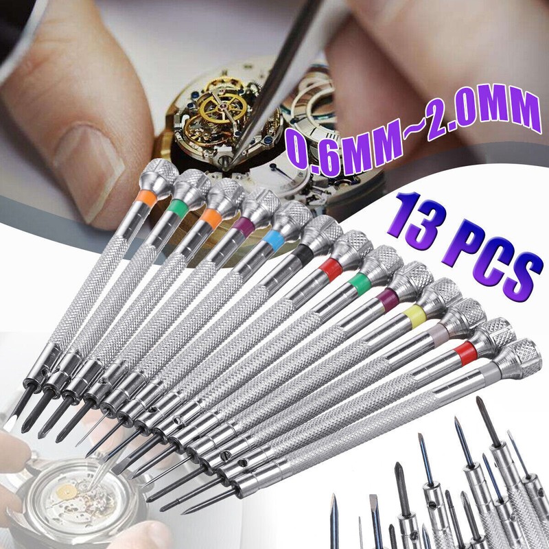13pcs Horlogerie Bijoux Tournevis Set RÃ©Versible Lame Montre Outil De RÃ©Paration