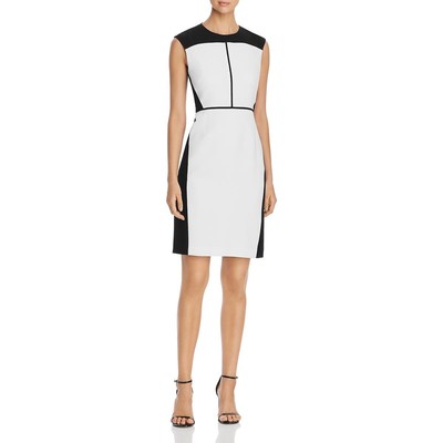 Женское платье-футляр Elie Tahari Lottie B/W без рукавов в цветную клетку 14 BHFO 2407