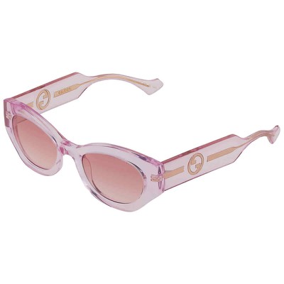 Pre-owned Gucci Red Gradient Oval Ladies Sunglasses Gg1553s 003 52 Gg1553s 003 52