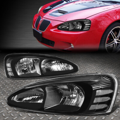 ДЛЯ 04-08 PONTIAC GRAND PRIX ЧЕРНЫЙ КОРПУС ПРОЗРАЧНЫЙ УГЛОВОЙ ФАР ФАРЫ