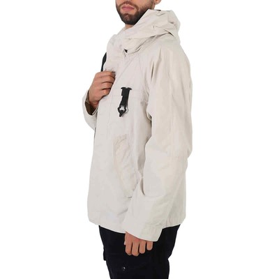 Pre-owned Moncler Men's Slogan Print Hancock Hooded Jacket In Beige