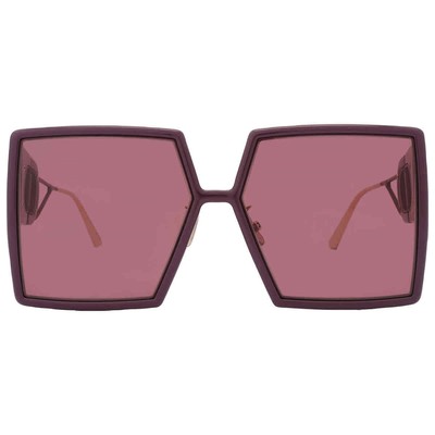 Pre-owned Dior Burgundy Square Ladies Sunglasses 30montaigne Su 60d0 58 30montaigne Su In Red