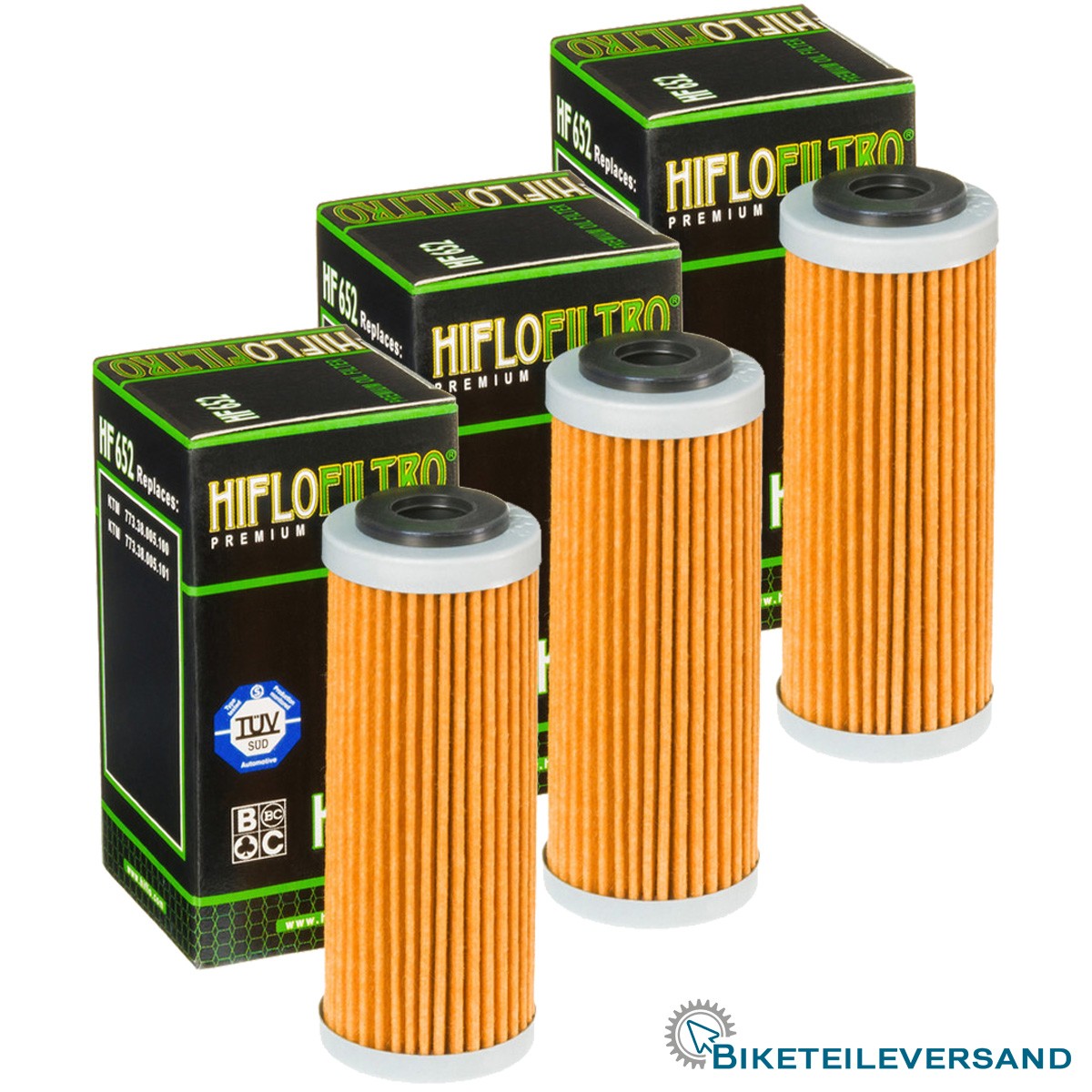 3X HIFLO Premium Ölfilter HF652 für Husqvarna FC FE 250 350 450 14-25 FS 450 FX