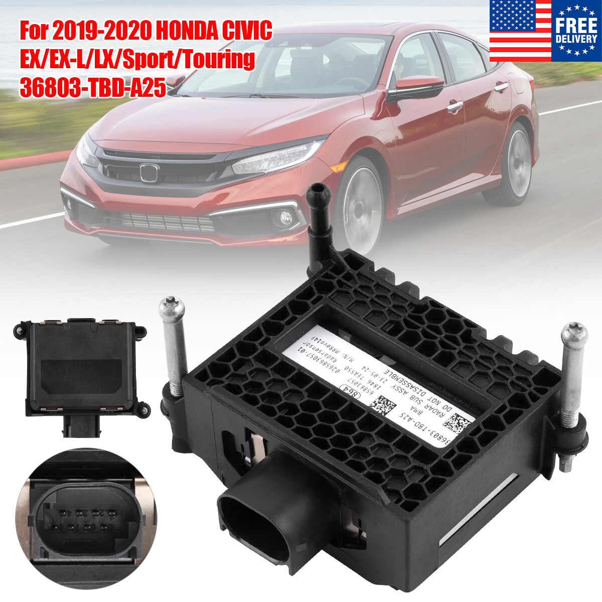 New Front Radar Cruise Control Sensor For 2019-2021 Honda Civic