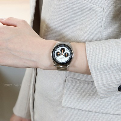 Pre-owned Citizen An3660-81a Bullhead White Dial Record Label Tsuno Chrono Watch Panda F/s