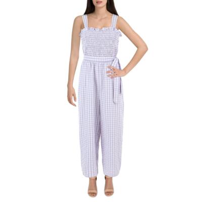 

Riley - Rae Женский клетчатый комбинезон без рукавов с квадратным вырезом BHFO 9791, Lilac petal