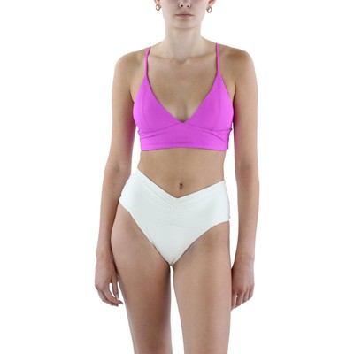 Женский топ Winnie Top от L Space, розовый нейлоновый купальник-бикини в рубчик, M BHFO 2010