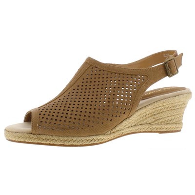 Женские сандалии на танкетке Easy Street Stacy из искусственной кожи с открытым носком BHFO 1189