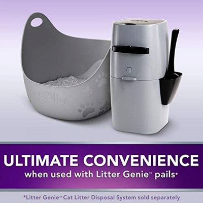 Litter Genie Cat Litter Box Plastic Grey Flexible High Walls For Small Space New
