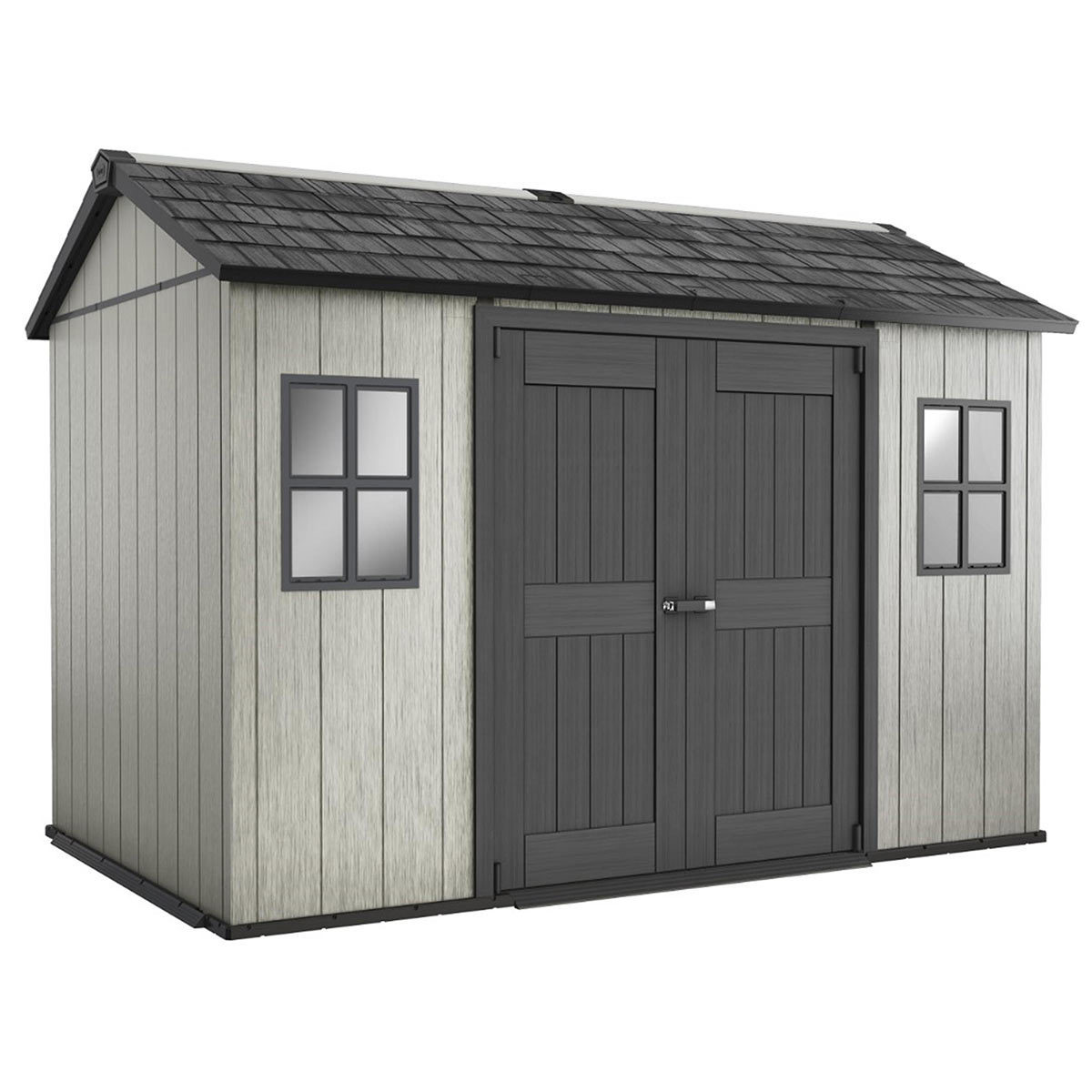 Keter Oakland 11ft x 7ft 6" (3.4 x 2.3m) Side Door Garden Shed 10 Year ...