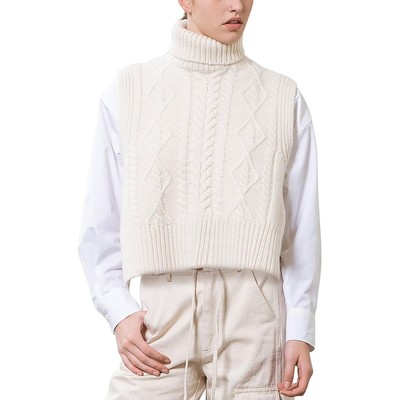 Moon River Женский свитер-жилет без рукавов с ребристой отделкой цвета слоновой кости, топ-майка XS BHFO 9907