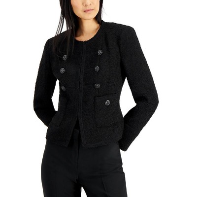 

Anne Klein Womens Black Wool Boucle Daytime Military Jacket Blazer  BHFO 3174, Anne black