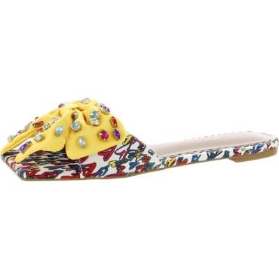 

Женские желтые шлепанцы с бантом Daisyy Betsey Johnson 6.5 Medium (B,M) BHFO 5949, Bright multi