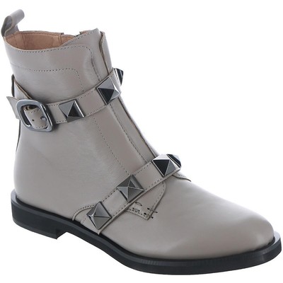 Полностью черные женские ботинки-пинетки из серой кожи Pyramid 40 Medium(B,M) BHFO 6876