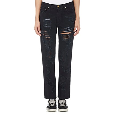 New NSF women's distressed  super baggy black jeans  30'' waist New