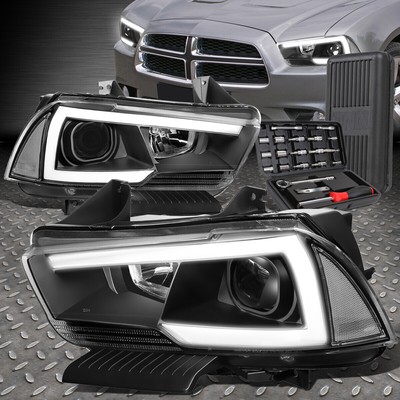 ДЛЯ 11-14 DODGE CHARGER LED DRL ЧЕРНАЯ ПРОЗРАЧНАЯ УГЛОВАЯ ФАРА ПРОЕКТОРА + НАБОР ИНСТРУМЕНТОВ