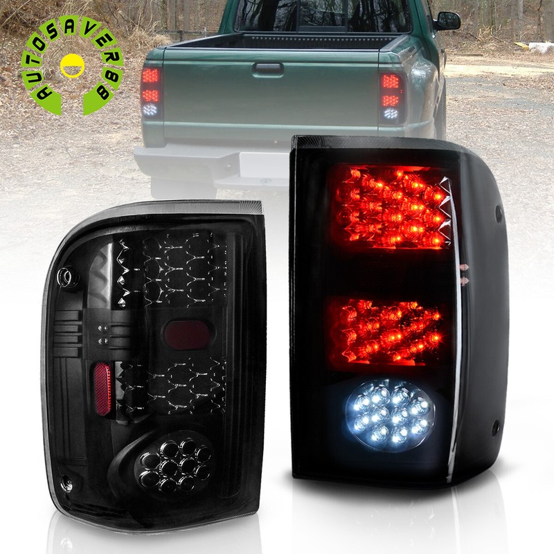 Bright LED Tail Lights Brake Rear Lamps For Ford Ranger 1993-1997 Black Smoke