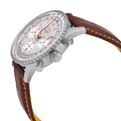 Pre-owned Breitling Navitime Chronograph Automatic Chronometer Silver Dial Men's Watch